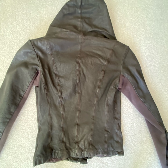 New Allsaints All Saints Kaito Brown Leather jacket XS UK6 US2 - Picture 8 of 15